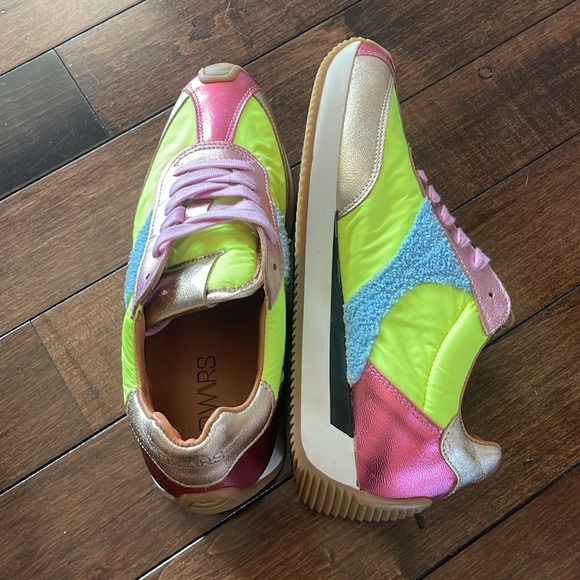 DWRS Label Made in Portugal Leather sneakers Multicolor Metallic Womens 7.5 NWOB - Picture 4 of 10